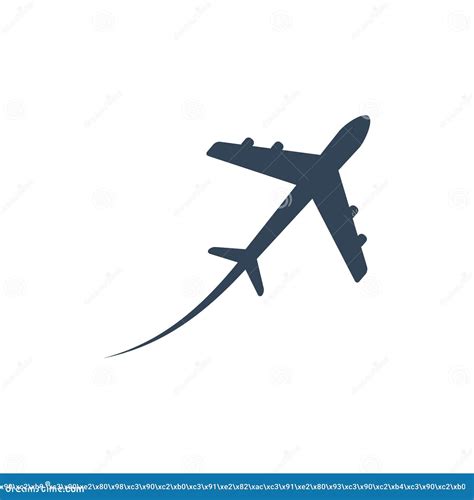 Airplane Symbol Icon Plane Flying With Line Vector Isolated Stock