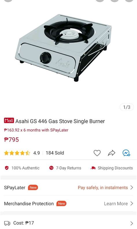 Gas Stove Single Burner Asahi Gs Tv Home Appliances Kitchen