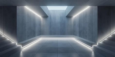 Premium Photo | Modern architectural corridor with led lights