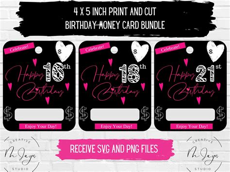 Printable Birthday Money Card, Money Card PNG, Money Card PNG Designs ...