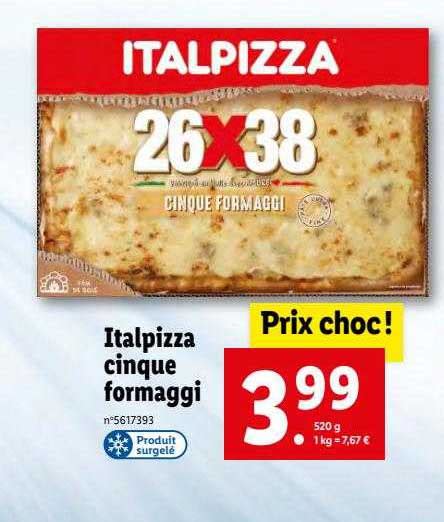 Promo Italpizza Cinque Formaggi Chez Lidl Icatalogue Fr