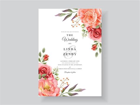 beautiful and romantic floral wedding invitation card template 4187326 Vector Art at Vecteezy