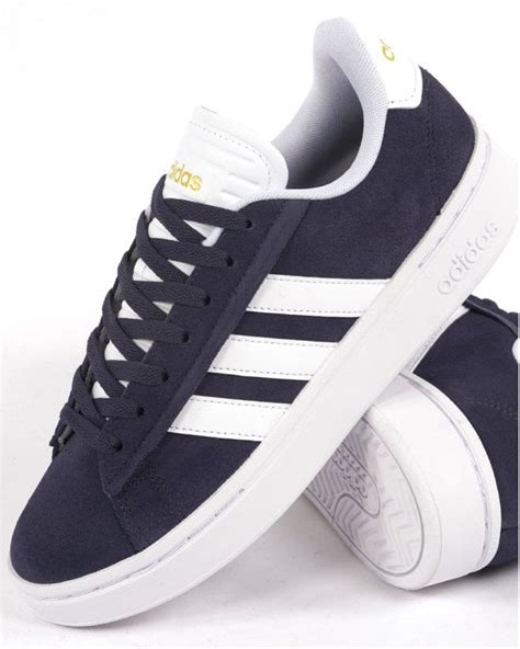 Adidas Grand Court Alpha Trainers Shadow Navy White 80s Casual Classics