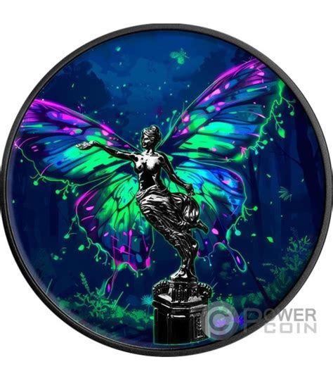 PANDORIAN BUTTERFLY Neon Libertad 1 Oz Moneda Plata Mexico 2023