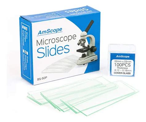 Amscope Bs 50p 100s 22 Platinas De Microscopio De Vidrio De Borde