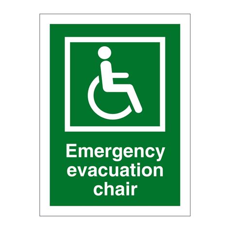 Emergency Evacuation Chair Sign By British Safety Signs