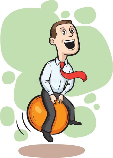 Businessman Bouncing on Space Hopper Stock Vector - Illustration of ...