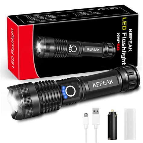 Rechargeable Flashlight DFITO High Lumens Super Bright Flashlights 5