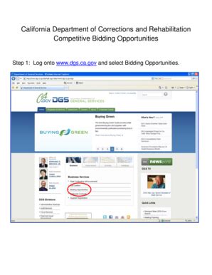 Fillable Online Cdcr Ca Competitive Bidding Opportunities Cdcr Ca Fax