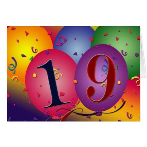 Happy 19th birthday greeting card | Zazzle