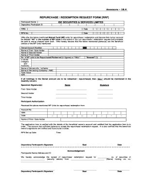 Fillable Online Annexure Repurchase Request Form Ise Securities