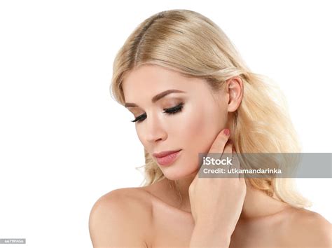 Beautiful Woman Blond Face Portrait Beautiful Spa Model Girl With