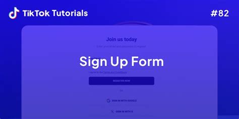 TikTok Tutorial #82 - How to create a Sign Up Form