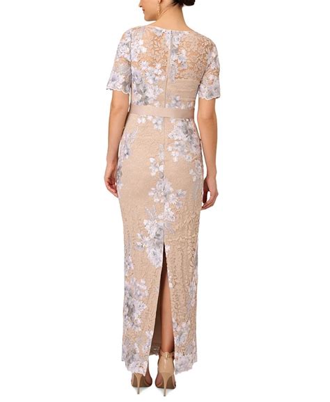 Adrianna Papell Floral Embroidered Lace Gown Macys