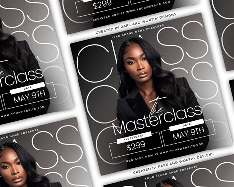 Diy Masterclass Flyer Editable Canva Flyer Template Masterclass Flyer Online Course Flyer