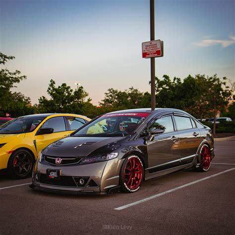 Honda Civic Sedan On Red Work Emotion CR Wheels BenLevy