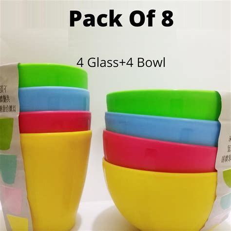Pack Of 44 Colorful Bowl And Glass For Kids Darazpk