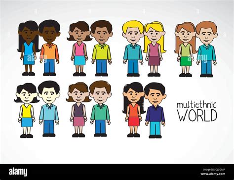 Illustration Of People Of Different Races Multicultural And Mult Stock