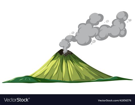 Mountain Volcanic Eruption Isolated Royalty Free Vector