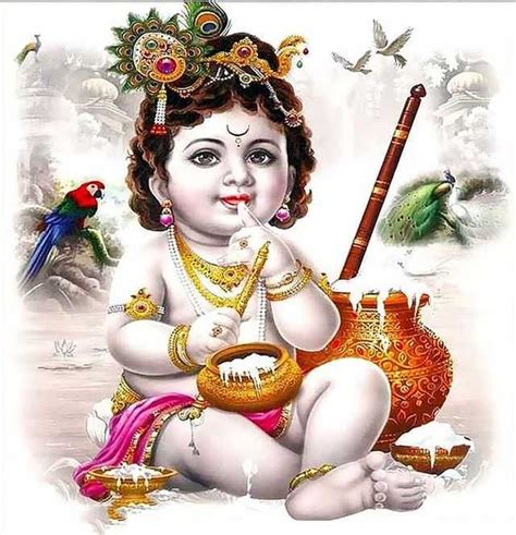 Cute Little Krishna Eating Butter Smiling Hinduwallpaper