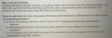 Solved Pre Lab Questions Complete And Bring To Pre Lab On