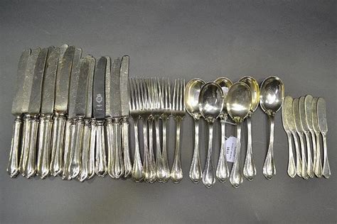 Sterling Silver Cutlery Set With Knives 40 Pieces Flatwarecutlery