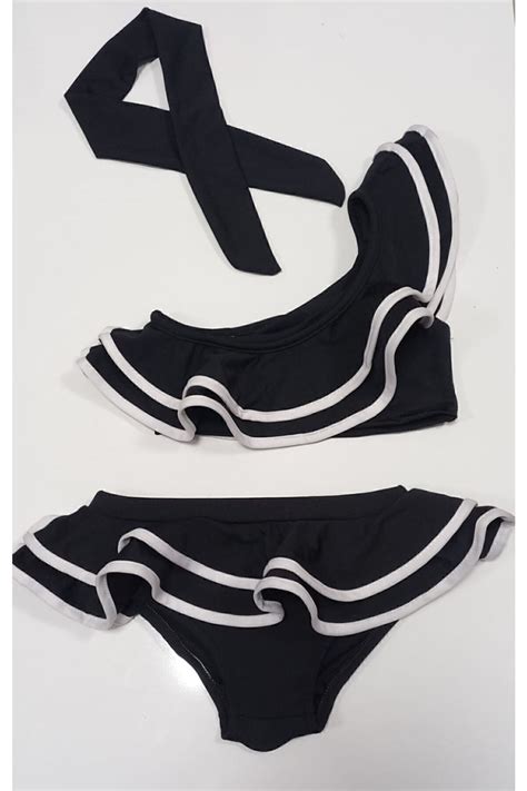 ÖYKÜ KİDS 3 Parça Kız Çocuk Bikini Mayo Bandanalı Fırfırlı Fiyatı Yorumları Trendyol