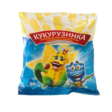 Кукурузные палочки Кукурузинка Махеев со вкусом сгущеного молока 80 г пакет