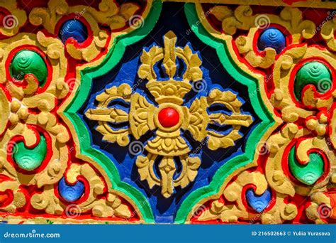 Buddhist Pagoda Painted Pictures On Wall Stock Image Image Of