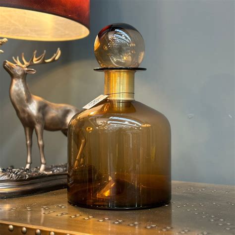 Large Brown Glass Apothecary Bottle Vintage Sofa