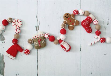 Felt Gingerbread Man Garland Christmas Gingerbread Garland Holiday