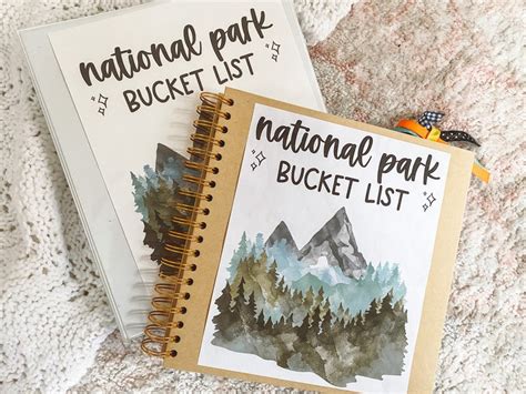 Printable National Parks Bucket List Journal And National Park Etsy