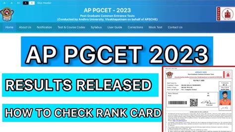 AP PGCET 2023 RESULTS RELEASED HOW TO CHECK AP PGCET RESULTS YouTube