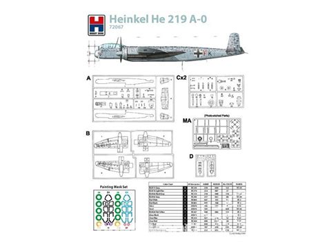 Hobby 2000 Maquette Avion 72067 Heinkel He 219 A 0 1 72 Oupsmodel