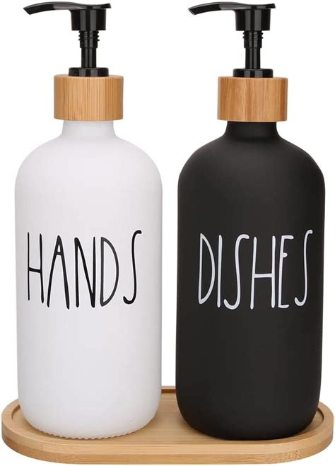 Hand And Dish Soap Dispenser Set For Kitchen Sink Black
