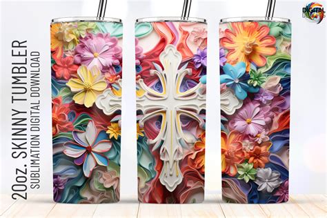 3D Christian Faith Cross Tumbler Wrap Graphic By Digital Delights