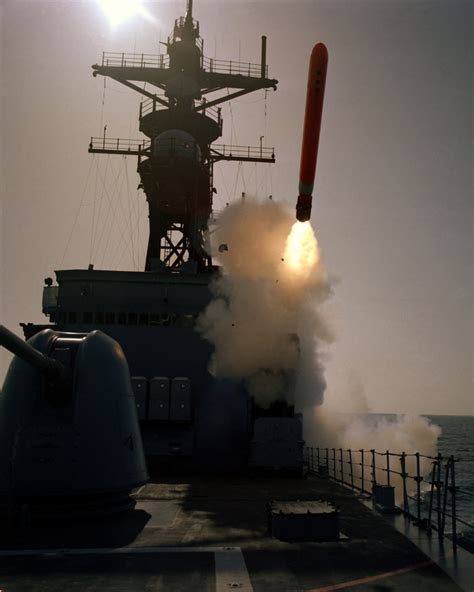 A BGM 109 Tomahawk Cruise Missile Is Launched Aboard The Destroyer USS