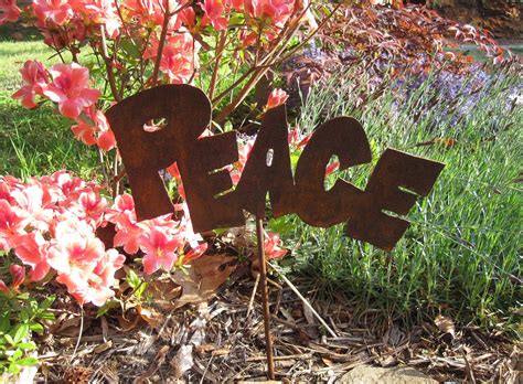 Metal Peace Sign For The Garden By Theshack On Etsy
