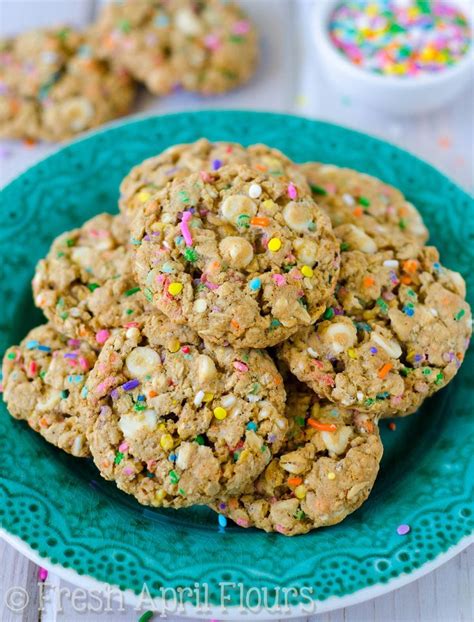 Funfetti White Chocolate Chip Oatmeal Cookies Recipe Oatmeal Chocolate Chip Cookies Cookie