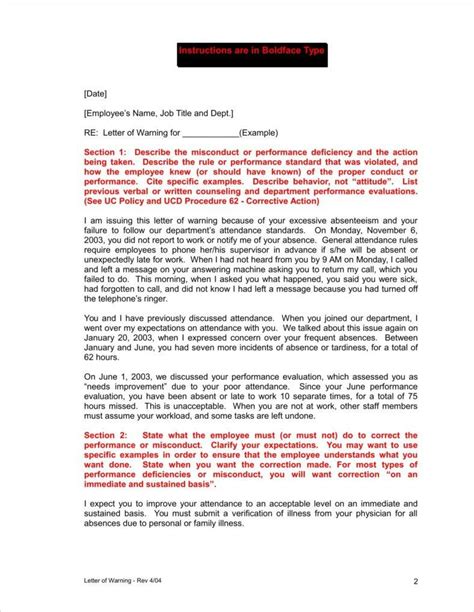 13+ Absence Warning Letter Templates | Free Word, PDF, Excel Format ...