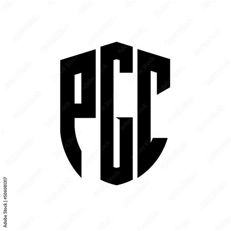 PGC letter logo design. PGC modern letter logo with black background ...