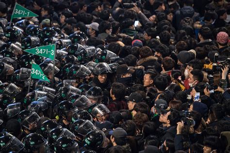 South Korean Protesters Ask Their President To Leave The Atlantic