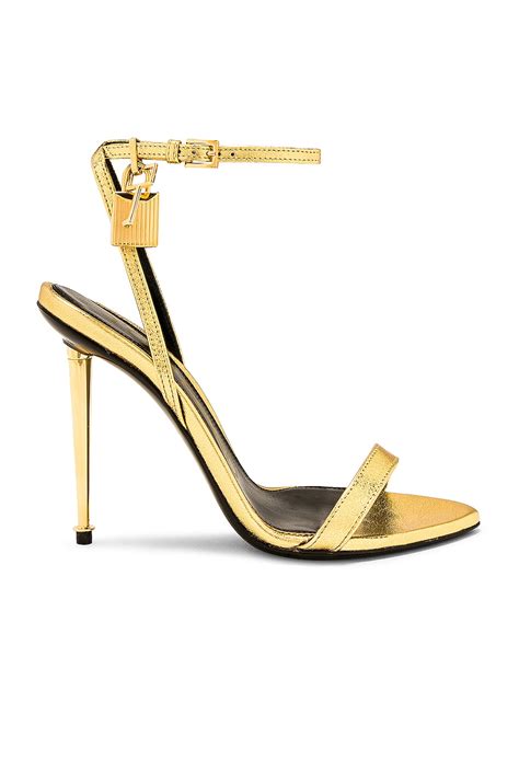 TOM FORD Mirror Naked Padlock 105 Sandal In Gold FWRD