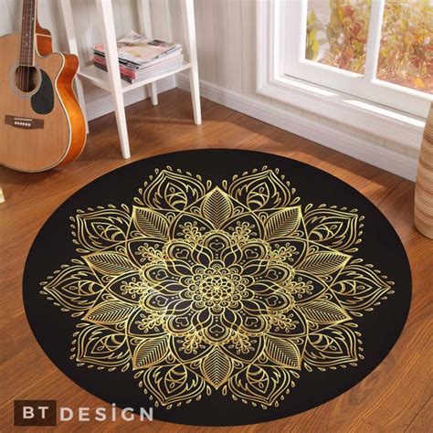 Gold Mandala Rug Etsy