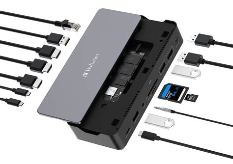 Usb C Pro Docking Station Cds 15ssd Laptop Dock With 15 Ports And Ssd Usb C Verbatim