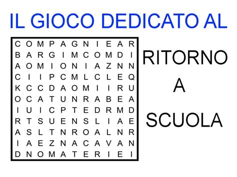 Il Gioco Sul Ritorno A Scuola Il Crucipuzzle Iltuocruciverba