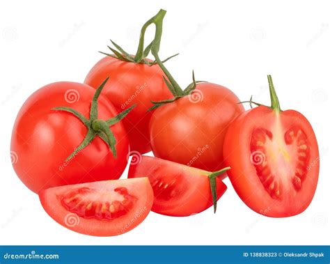 Tomate Isolado No Branco Trajeto De Grampeamento Imagem De Stock