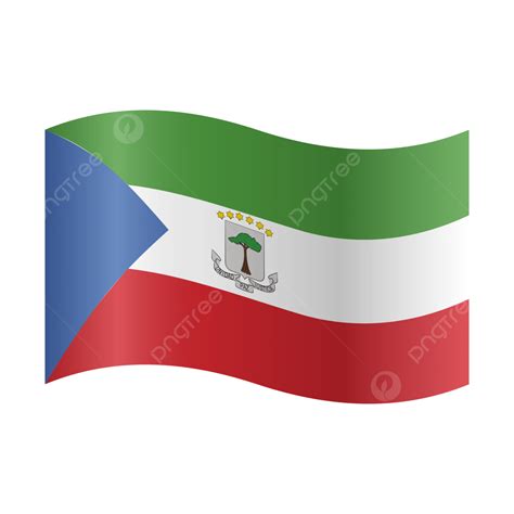 Vector Realistic Illustration Of Equatorial Guinea Flags Equatorial