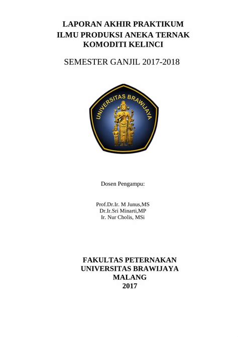 Pdf Semester Ganjil Laporan Akhir Praktikum Ilmu Produksi