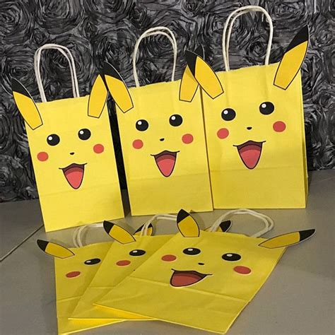 Pokemon Favor Bags Pokemon Party Bags Pokemon Birthday Party Etsy